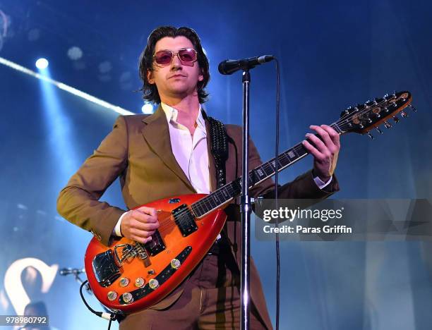 Alex Turner of Arctic Monkeys performs at Coca-Cola Roxy on June 19, 2018 in Atlanta, Georgia.