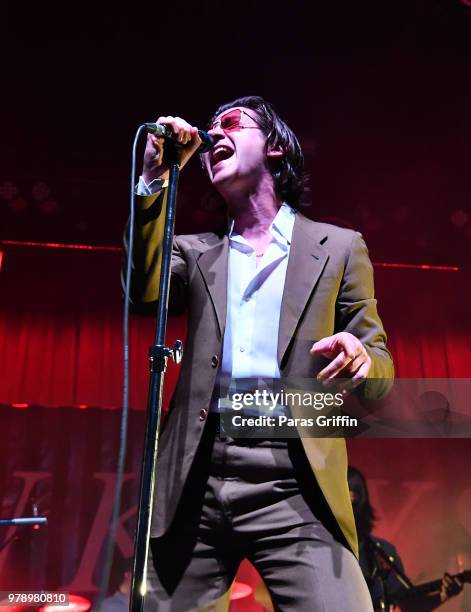 Alex Turner of Arctic Monkeys performs at Coca-Cola Roxy on June 19, 2018 in Atlanta, Georgia.