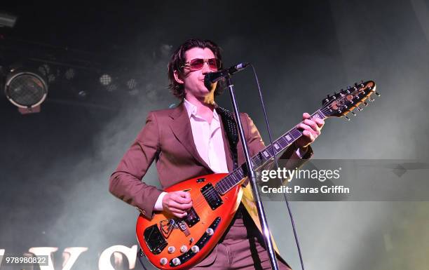 Alex Turner of Arctic Monkeys performs at Coca-Cola Roxy on June 19, 2018 in Atlanta, Georgia.