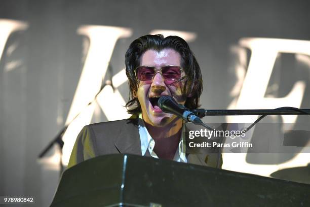 Alex Turner of Arctic Monkeys performs at Coca-Cola Roxy on June 19, 2018 in Atlanta, Georgia.