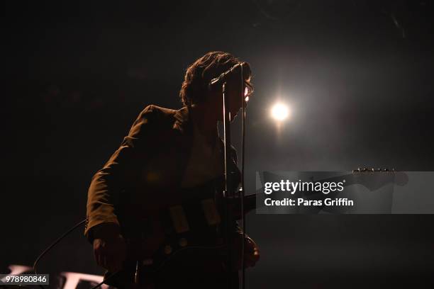 Alex Turner of Arctic Monkeys performs at Coca-Cola Roxy on June 19, 2018 in Atlanta, Georgia.