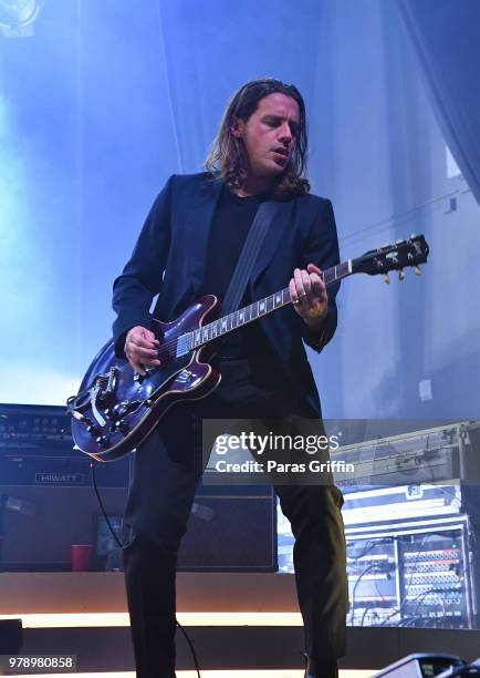 Jamie Cook of Arctic Monkeys performs performs at Coca-Cola Roxy on June 19, 2018 in Atlanta, Georgia.