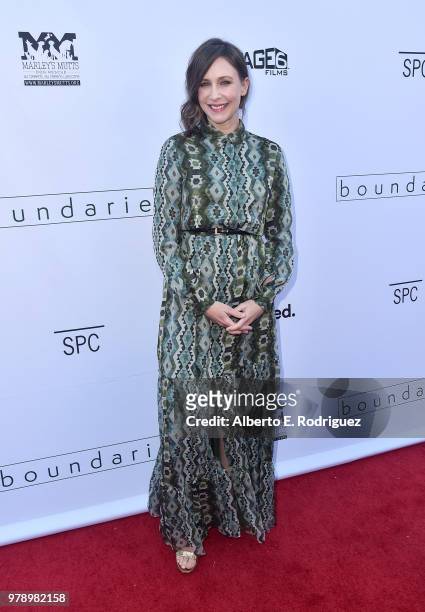Actress Vera Farmiga attends the premiere of Sony Pictures Classics' "Boundries" at American Cinematheque's Egyptian Theatre on June 19, 2018 in...