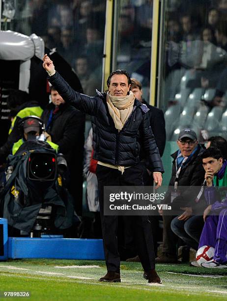 Fiorentina Head Coach Cesare Prandelli during the Serie A match between ACF Fiorentina and Genoa CFC at Stadio Artemio Franchi on March 20, 2010 in...