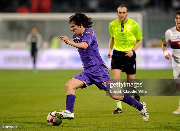 Stevan Jovetic of ACF Fiorentina during the Serie A match between ACF Fiorentina and Genoa CFC at Stadio Artemio Franchi on March 20, 2010 in...