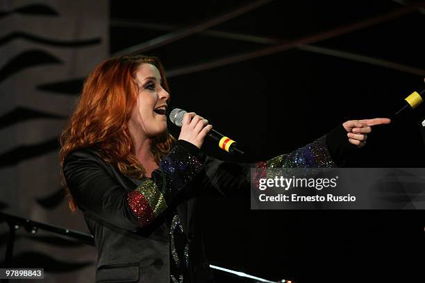 Italian singer Noemi attends the 'Barbareschi Sciok' Italian TV Show at La7 Studios on March 19, 2010 in Rome, Italy.