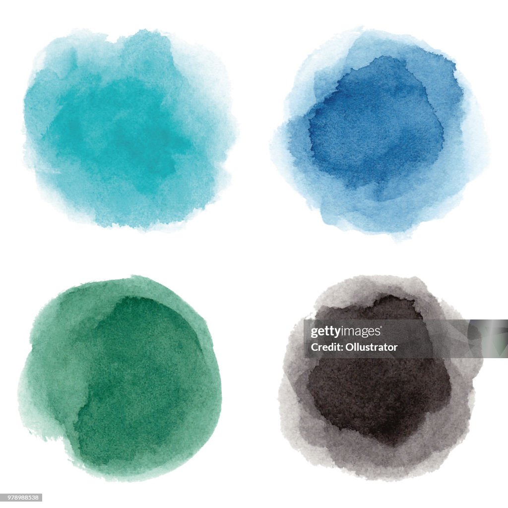 Runde bunte Aquarell Flecken