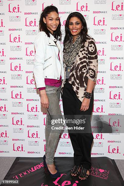 Model Chanel Iman and Designer Rachel Roy attends Teen Vogue & L.e.i. Nationwide search for the next "Model Citizen" at the TEEN VOGUE Haute Spot...