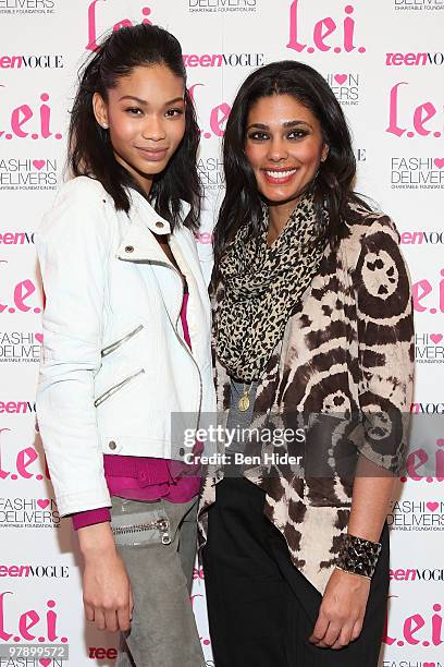 Model Chanel Iman and Designer Rachel Roy attends Teen Vogue & L.e.i. Nationwide search for the next "Model Citizen" at the TEEN VOGUE Haute Spot...