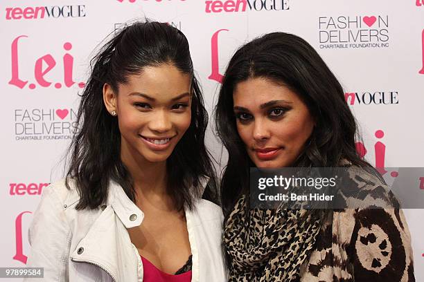 Model Chanel Iman and Designer Rachel Roy attends Teen Vogue & L.e.i. Nationwide search for the next "Model Citizen" at the TEEN VOGUE Haute Spot...