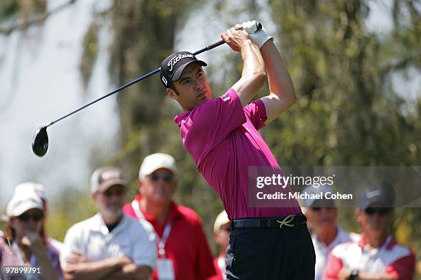 Ross Fisher of England hits his drive on the second hole during the third round of the Transitions Championship at the Innisbrook Resort and Golf...