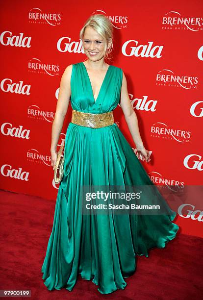 Nova Meierhenrich attends the Gala Spa Awards at Brenner's Park Hotel on March 20, 2010 in Baden Baden, Germany.