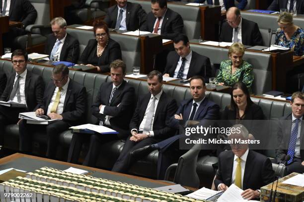 Malcolm Turnbull sits in the House of Representatives during Question Time on June 20, 2018 in Canberra, Australia. The House of Representatives will...