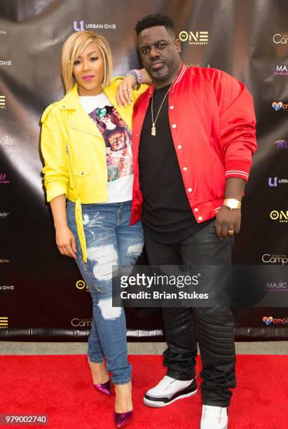 Erica Campbell and Warryn Campbell attend 'We're The Campbells' Watch Party and Q&A at City of Praise Family Ministries on June 19, 2018 in Largo,...