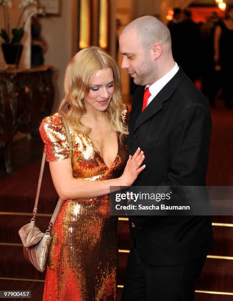 Julia Dietze and Alexander Meyerhof attend the Gala Spa Awards at Brenner's Park Hotel on March 20, 2010 in Baden Baden, Germany.