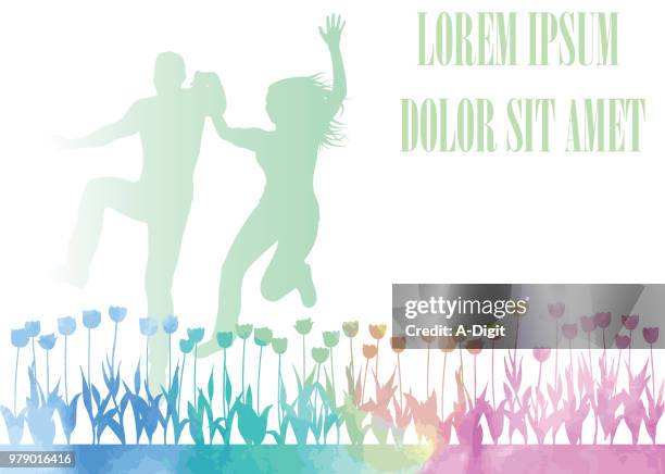 ekstatische freude tulip aquarell - spring wallpaper free stock-grafiken, -clipart, -cartoons und -symbole