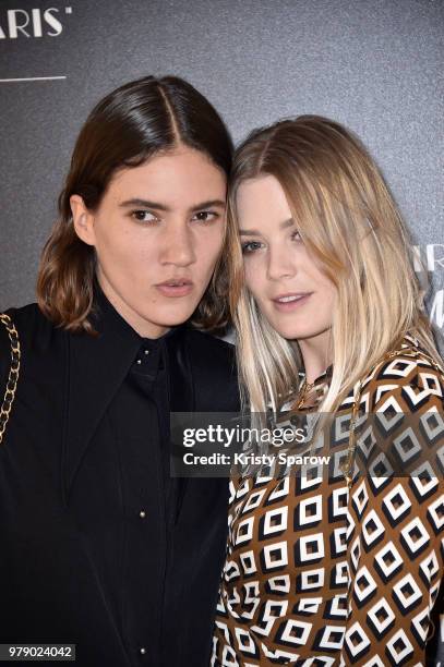 Tamy Glauser and Dominique Rinderknecht attend the H&M Flagship Opening Party as part of Paris Fashion Week on June 19, 2018 in Paris, France.