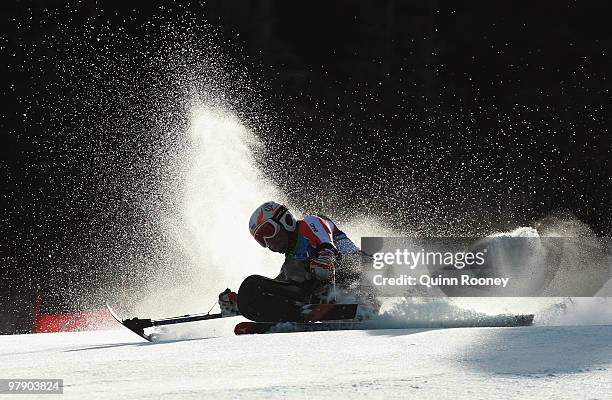 Christopher Devlin-Young of USA competes during the Men's Sitting Super Combined Super-G during Day 9 of the 2010 Vancouver Winter Paralympics at...