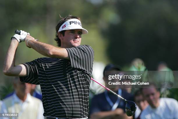 Bubba Watson hits his drive on the 14th hole during the third round of the Transitions Championship at the Innisbrook Resort and Golf Club held on...
