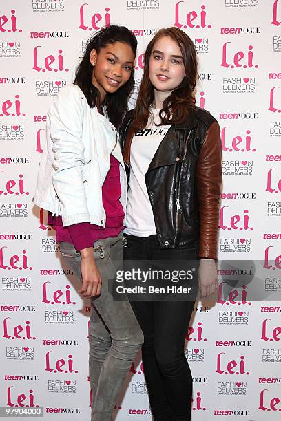 Model Chanel Iman and Ali Michael attend Teen Vogue & L.e.i. Nationwide search for the next "Model Citizen" at the TEEN VOGUE Haute Spot Store in The...