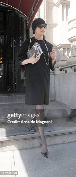 Catherina Zeta-Jones is seen near Central Park on March 20, 2010 in New York City.