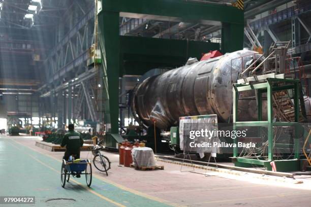 The over 300 ton reactor pressure vessel. An inside look at the mega manufacturing facility of Atomenergomash a subsidiary of Rosatom the Russian...