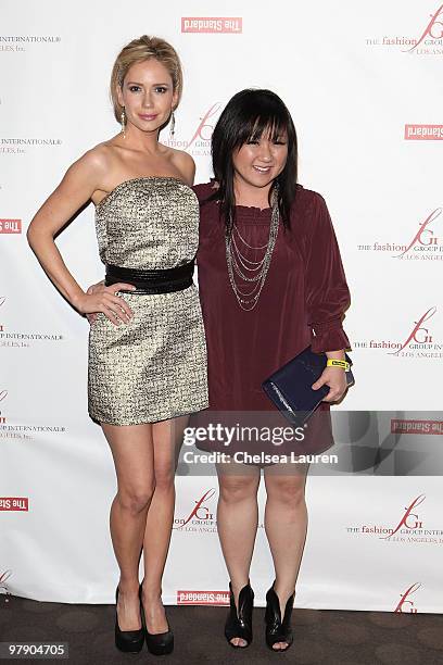 Actress Ashley Jones and designer Jenny Han arrive at FGILA's 2nd annual "The Designer and Their Muse" charity fashion event at The Standard Hotel on...