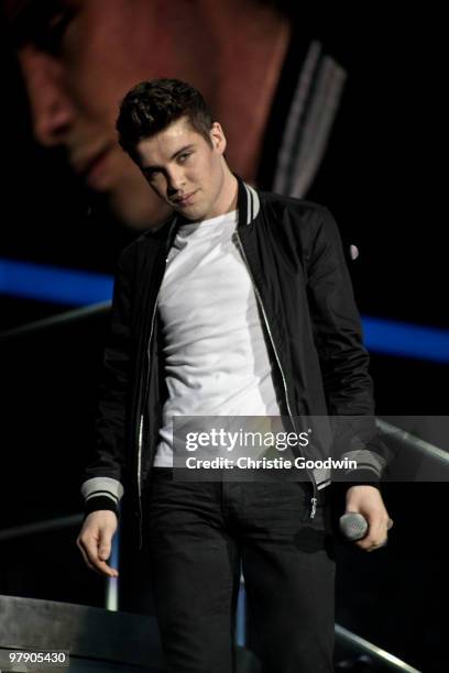 Joe McElderry performs during X Factor Live at O2 Arena on March 20, 2010 in London, England.