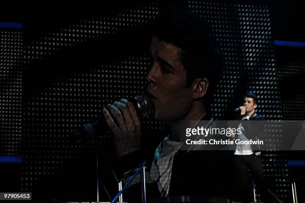 Joe McElderry performs during X Factor Live at O2 Arena on March 20, 2010 in London, England.