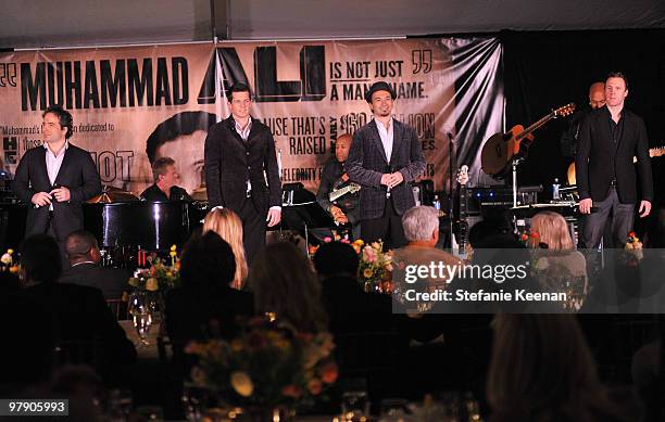 Musical group The Canadian Tenors perform onstage during the Celebrity Fight Night XVI Founder's Dinner held at JW Marriott Desert Ridge Resort on...