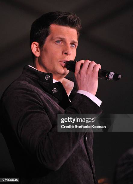 Singer Clifton Murray of The Canadian Tenors performs during the Celebrity Fight Night XVI Founder's Dinner held at JW Marriott Desert Ridge Resort...