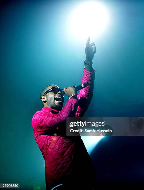 Tinie Tempah performs at the Wembley Arena on March 20, 2010 in London, England.