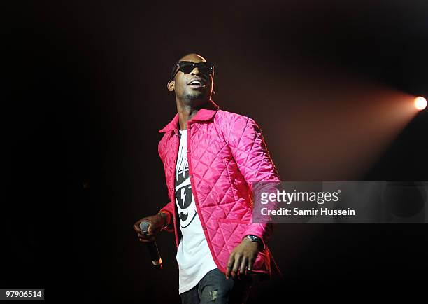 Tinie Tempah performs at the Wembley Arena on March 20, 2010 in London, England.