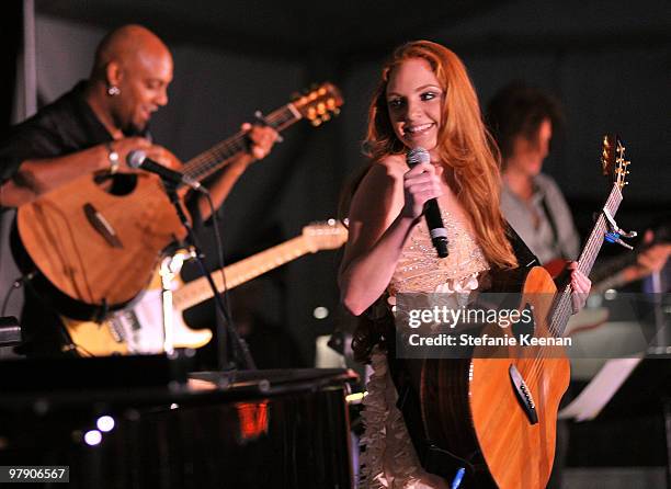 Daisy Mallory performs at the Celebrity Fight Night XVI Founder's Dinner held at JW Marriott Desert Ridge Resort on March 19, 2010 in Phoenix,...