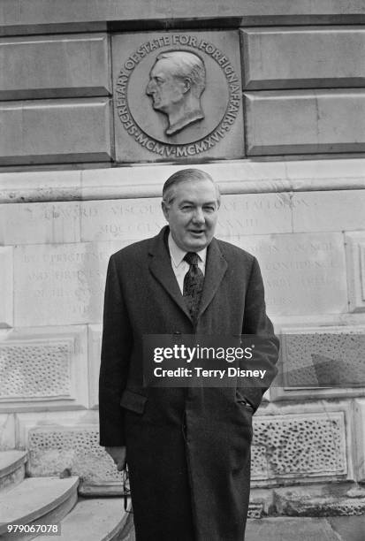 British Labour Party politician and Secretary of State for Foreign and Commonwealth Affairs James Callaghan outside the Foreign and Commonwealth...