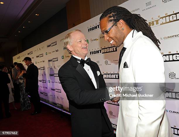 Celebrity Fight Night Foundation founder Jimmy Walker and NFL player Larry Fitzgerald attend the Celebrity Fight Night XVI on March 20, 2010 at the...