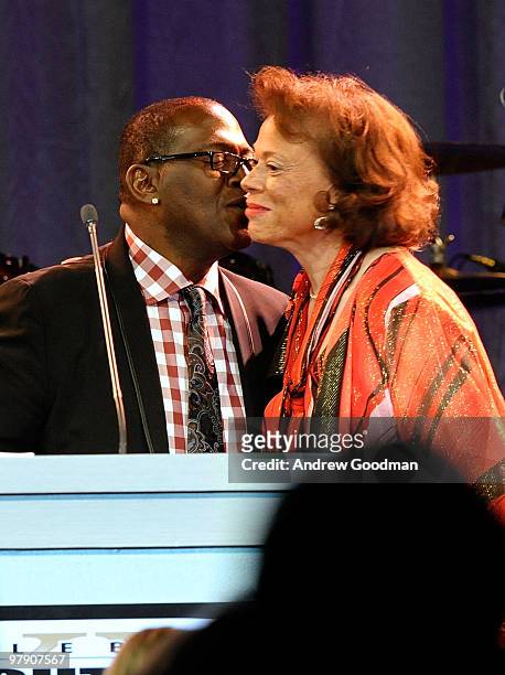 Producer Randy Jackson and Lonnie Ali speaks onstage during Celebrity Fight Night XVI on March 20, 2010 at the JW Marriott Desert Ridge in Phoenix,...
