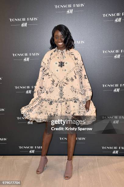 Karidja Toure attends the H&M Flagship Opening Party as part of Paris Fashion Week on June 19, 2018 in Paris, France.