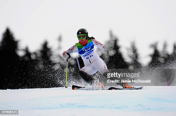 Marie Bochet of France competes in the Women's Standing Super Combined Slalom during Day 9 of the 2010 Vancouver Winter Paralympics at Whistler...