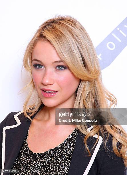 Katrina Bowden attends the Alice+Olivia launch party at Saks Fifth Avenue on March 18, 2010 in New York City.