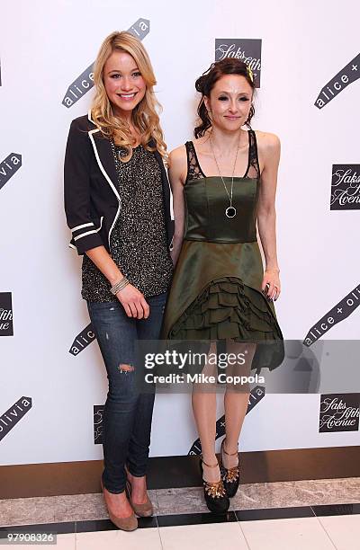 Designer Stacey Bendet and Katrina Bowden attend the Alice+Olivia launch party at Saks Fifth Avenue on March 18, 2010 in New York City.