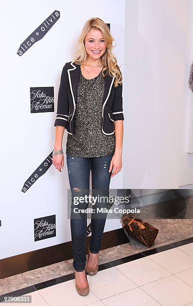Katrina Bowden attends the Alice+Olivia launch party at Saks Fifth Avenue on March 18, 2010 in New York City.