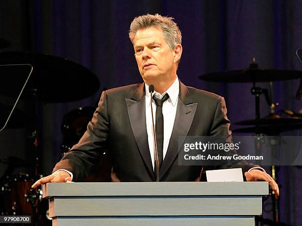 Music producer/musician David Foster speaks onstage during Celebrity Fight Night XVI on March 20, 2010 at the JW Marriott Desert Ridge in Phoenix,...