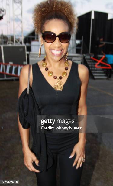 Celebrity fitness expert Donna Richardson Joyner attends Jazz In The Gardens 2010 on March 20, 2010 in Miami Gardens, Florida.