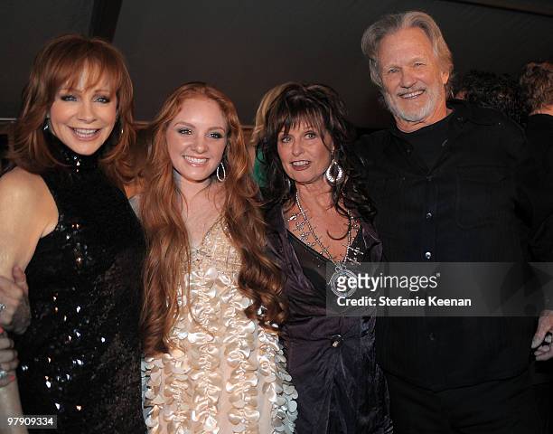 Musicians Reba McEntire, Daisy Mallory, Jessi Colter and Kris Kristofferson the Celebrity Fight Night XVI Founder's Dinner held at JW Marriott Desert...