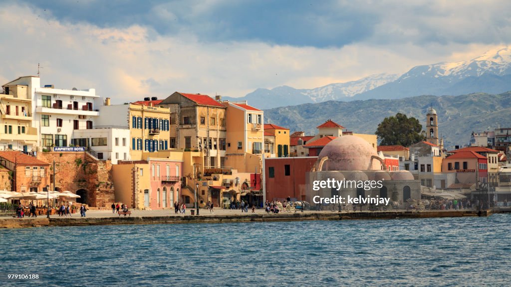 The old Venetian harbour in Chania, Crete