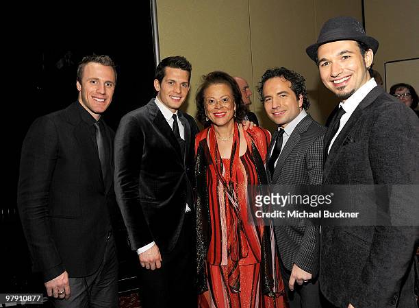 Lonnie Ali with The Canadian Tenors attend Celebrity Fight Night XVI on March 20, 2010 at the JW Marriott Desert Ridge in Phoenix, Arizona.