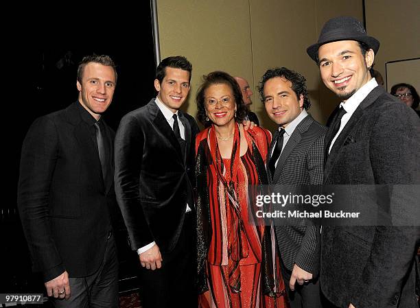 Lonnie Ali with The Canadian Tenors attend Celebrity Fight Night XVI on March 20, 2010 at the JW Marriott Desert Ridge in Phoenix, Arizona.