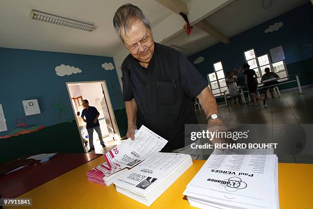 French outgoing President of La Reunion regional council, in the French Indian island of La Reunion, communist Paul Verges, head of the left-wing...