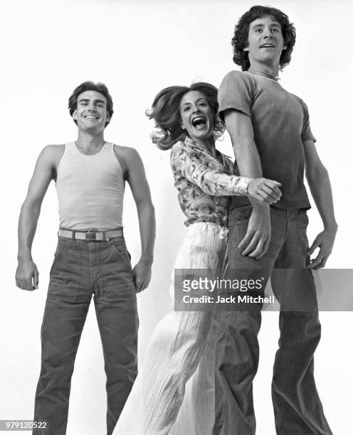 Patti LuPone, Kevin Kline and Norman Snow, all members of John Houseman's 'The Acting Company' photographed in August 1975.
